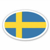 Ovale Zweedse vlag van Zweden vinyl auto sticker (Voorkant)