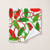 Ovales de Noël modernes du milieu du siècle (Gant de toilette)