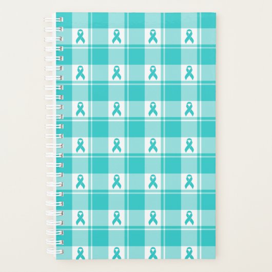 Ovarian Cancer Awareness Plaid Planner, Teal Planner (Voorkant)