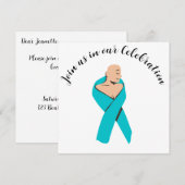 Ovarian Cancer End of Chemo Party Invitation Kaart (Voorkant / Achterkant)