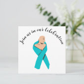 Ovarian Cancer End of Chemo Party Invitation Kaart (Staand voorkant)
