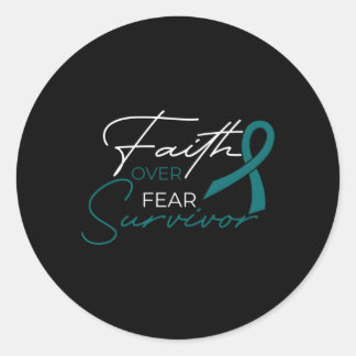 Ovarian Cancer Fight Cancer Ribbon Ronde Sticker