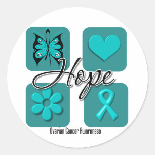 Ovariële Cancer Hope Love Inspire Awareness Ronde Sticker