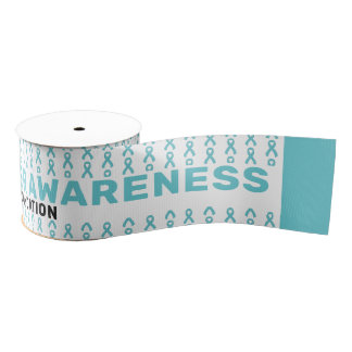 Ovarium Cancer Awareness Pattern Grosgrain Lint