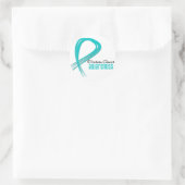 Ovariumkanker — Grunge Ribbon Ronde Sticker (Tas)