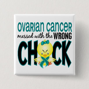Ovariumkanker met de verkeerde griep vierkante button 5,1 cm