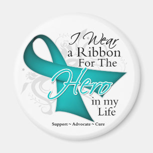 Ovariumkanker Ribbon Hero in Mijn leven Magneet