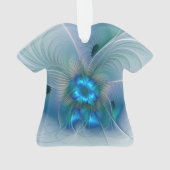 Ovation debout, fractale bleue turquoise abstraite (dos)