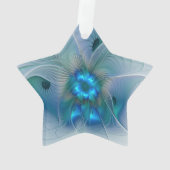 Ovation debout, fractale bleue turquoise abstraite (dos)