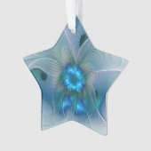 Ovation debout, fractale bleue turquoise abstraite (devant)