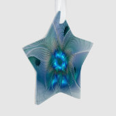 Ovation debout, fractale bleue turquoise abstraite (devant)