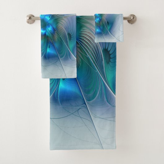 Ovations debout, fractale abstraite bleu turquoise (En situation)