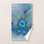 Ovations debout, fractale abstraite bleu turquoise (Serviette à main)
