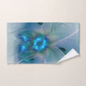 Ovations debout, fractale abstraite bleu turquoise (Serviette à main)