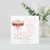 ove Is Brewing Bridal Shower Coffee Martini Theme Kaart (Staand voorkant)