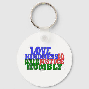 OVE KINDNESS WALK HUMBLY Micah 6:8 Sleutelhanger