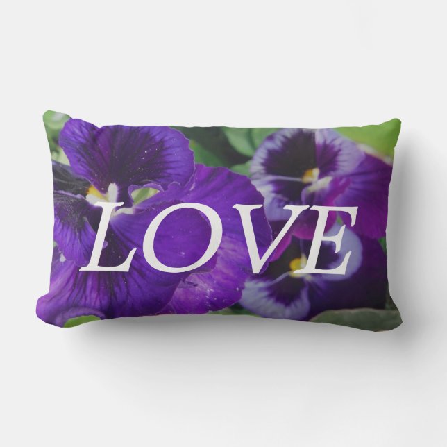 OVE Purple Pansies, coussin d'inspiration fleurs (Recto)