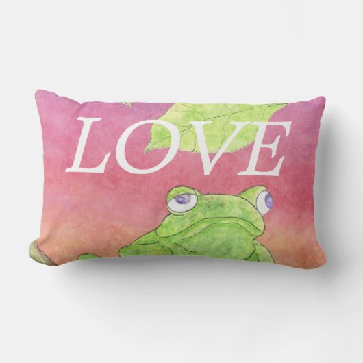 OVE verte grenouille rose ciel inspiration coussin (Recto)