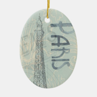 Ovel  Eiffeltoren Keramisch Ornament