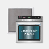 Oven-afbeelding met gepersonaliseerde tekst magneet (Voorkant / Achterkant)