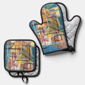 Oven glove ovenwant & pannenlap set (Voorkant / Achterkant)