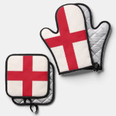Oven Mitt and Pot Holders, England flag Ovenwant & Pannenlap Set (Voorkant / Achterkant)