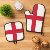 Oven Mitt and Pot Holders, England flag Ovenwant & Pannenlap Set (Top down)