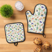 Oven Mitt and Pot Holders Ovenwant & Pannenlap Set (Top down)