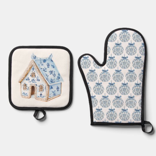 Oven Mitt and Pot Holders Ovenwant & Pannenlap Set (Voorkant)
