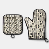 Oven Mitt and Pot Holders Ovenwant & Pannenlap Set (Voorkant)