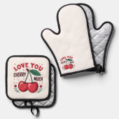 Oven Mitt and Pot Holders Ovenwant & Pannenlap Set (Voorkant / Achterkant)