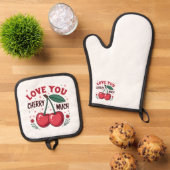 Oven Mitt and Pot Holders Ovenwant & Pannenlap Set (Top down)