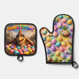 Oven Mitt and Pot Holders Ovenwant & Pannenlap Set