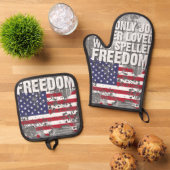 Oven Mitt and Pot Holders Ovenwant & Pannenlap Set (Top down)