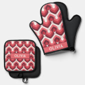 Oven Mitt and Pot Holders Ovenwant & Pannenlap Set (Voorkant / Achterkant)