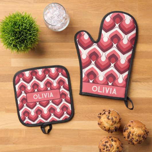 Oven Mitt and Pot Holders Ovenwant & Pannenlap Set (Top down)