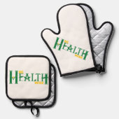 Oven Mitt en Pothouder Ovenwant & Pannenlap Set (Voorkant / Achterkant)