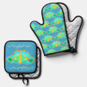 Oven mitt ovenwant & pannenlap set (Voorkant / Achterkant)