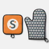 Oven Mitt & Pot Holder Ovenwant & Pannenlap Set (Voorkant)