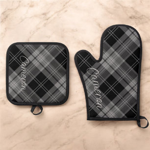 Oven Mitt Pot Holder Set Gepersonaliseerde Zwart P