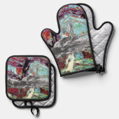 Oven Mitt & Pot Holders – Strata Pulse Ovenwant & Pannenlap Set (Voorkant / Achterkant)