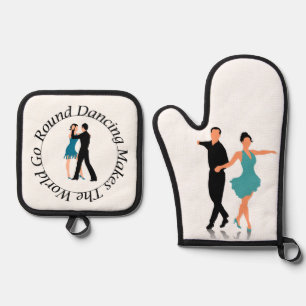 Ovenwant en pannenlap - Ronde danser Ovenwant & Pannenlap Set