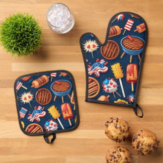 Ovenwanten 4 juli Ovenwanten & Pottenhouder Set