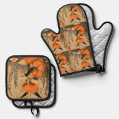 Ovenwanten en pottenhouders ovenwant & pannenlap set (Voorkant / Achterkant)