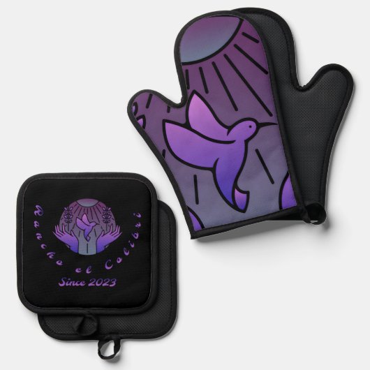 Ovenwanten en pottenhouders ovenwant & pannenlap set (Voorkant / Achterkant)