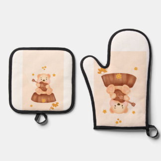 Ovenwanten en pottenhouders ovenwant & pannenlap set