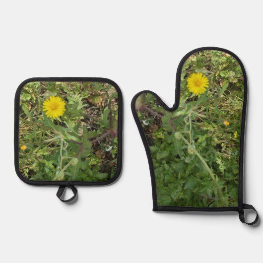 OVENWANTEN &POT HOLDER BLOEMSTIJL ONTWERP OVENWANT & PANNENLAP SET (Voorkant)
