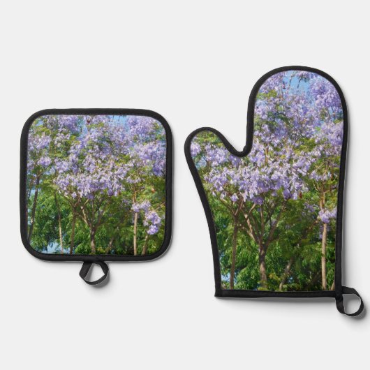 OVENWANTEN &POT HOLDER BLOEMSTIJL ONTWERP OVENWANT & PANNENLAP SET (Voorkant)