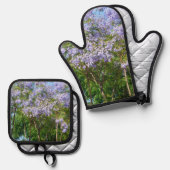 OVENWANTEN &POT HOLDER BLOEMSTIJL ONTWERP OVENWANT & PANNENLAP SET (Voorkant / Achterkant)