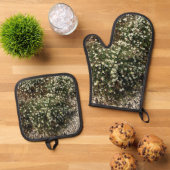 OVENWANTEN & POT HOUDERS BLOEM STIJL ONTWERP OVENWANT & PANNENLAP SET (Top down)